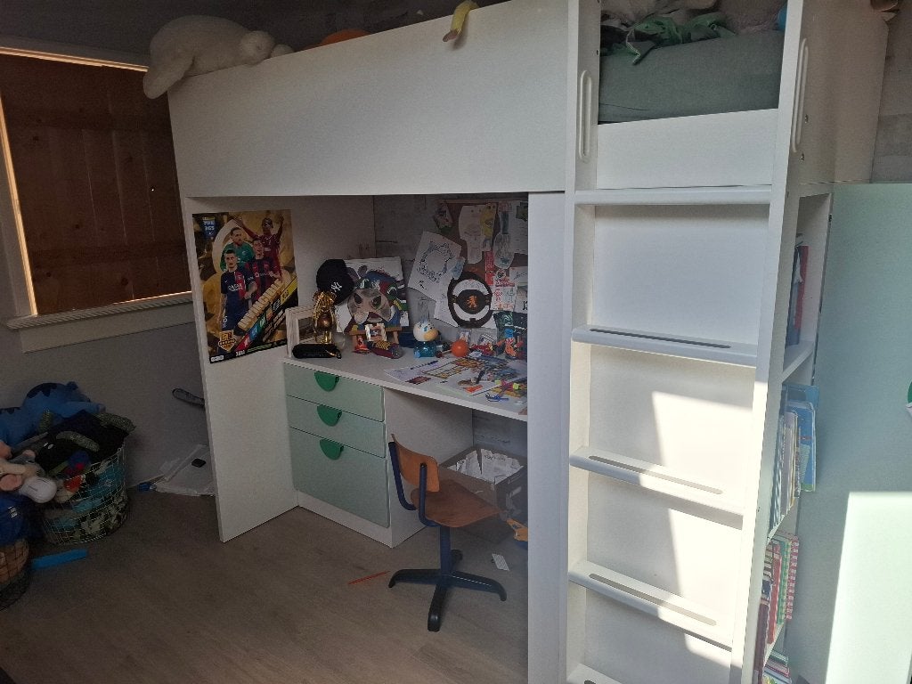 IKEA Hoogslaper met bureau en kast, Ophalen, Gebruikt, Eenpersoons, 200 cm