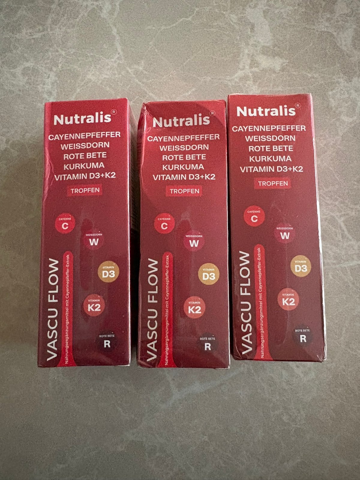 3x Nutralis Vascu Flow Nieuw Cayenne Kurkuma Vitamine D3 K2, Ophalen of Verzenden, Nieuw, Overige typen