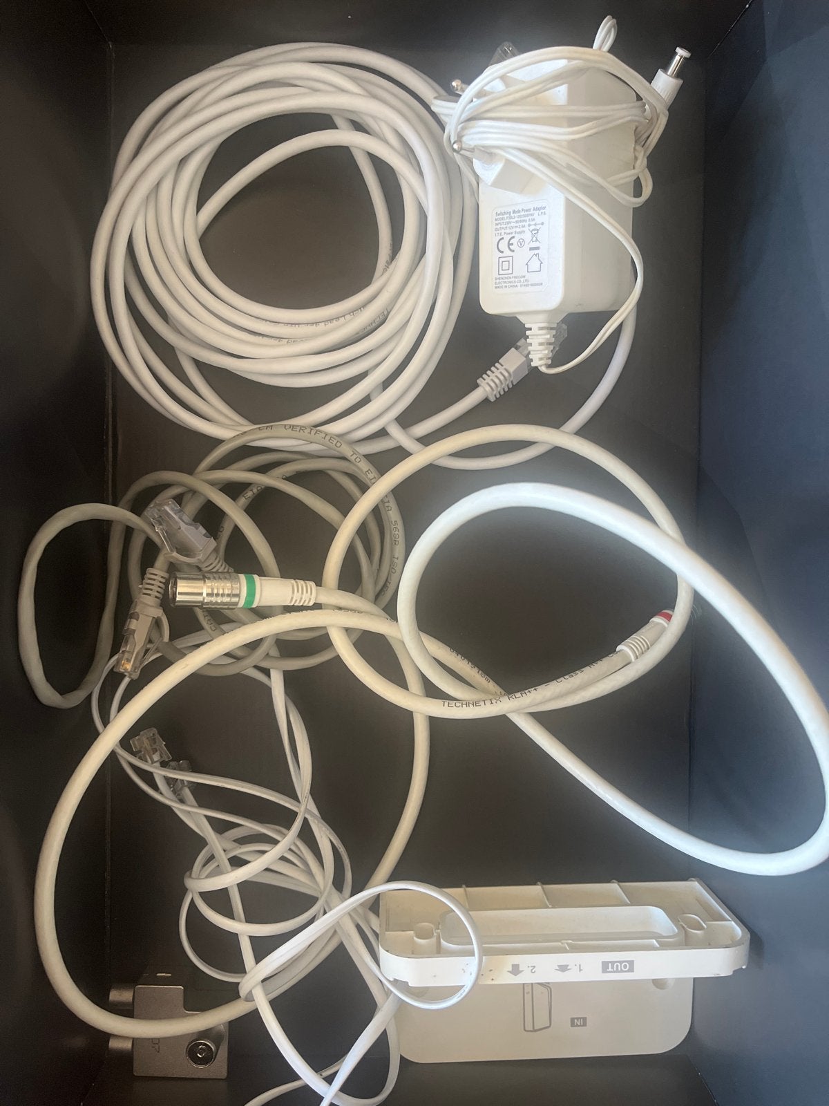Ziggo Connectbox modem kabels en accessoires, Ophalen, Gebruikt, Minder dan 2 meter, Overige kabels