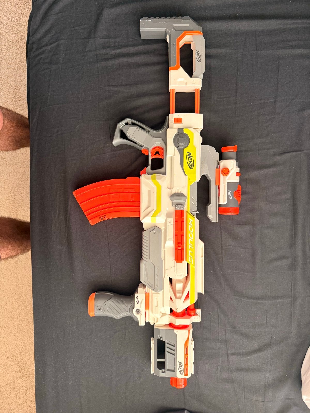 Nerf Modulus Blaster met Accessoires, Kinderen en Baby's, Speelgoed | Actiefiguren, Gebruikt, Ophalen of Verzenden