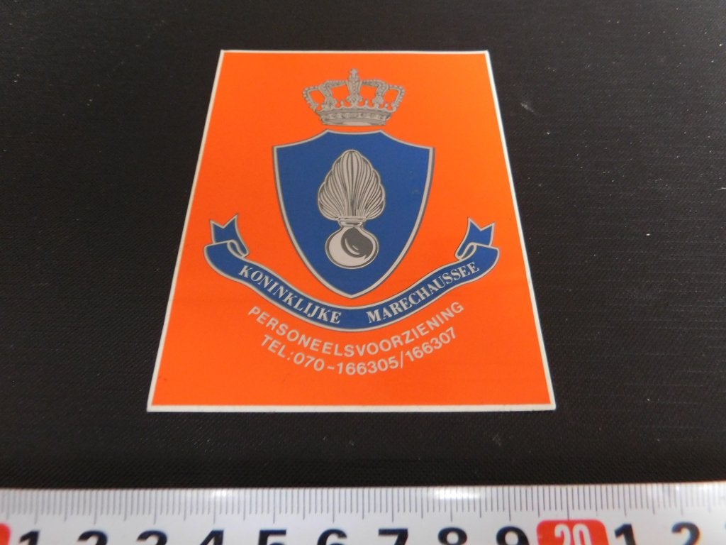 sticker leger politie KMAR oranje blauw embleem - personeels, Ophalen, Zo goed als nieuw