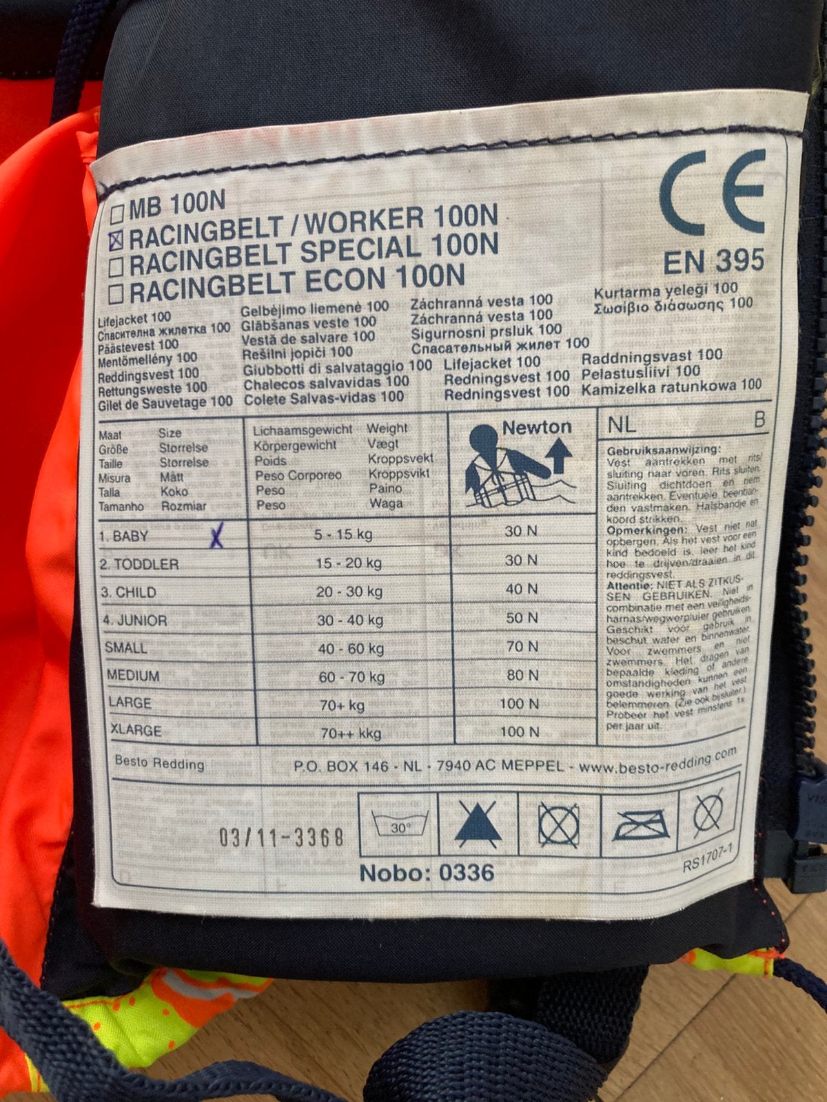 Baby reddingsvest, Watersport en Boten, Ophalen of Verzenden, Zo goed als nieuw, Overige typen