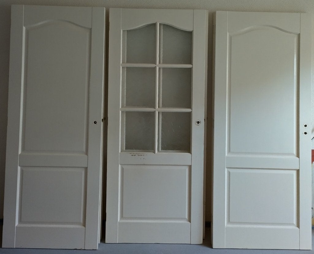 7x gebruikte massieve meranti binnendeur te koop hoog 2,01,5, Ophalen, Gebruikt, Binnendeur, 200 tot 215 cm