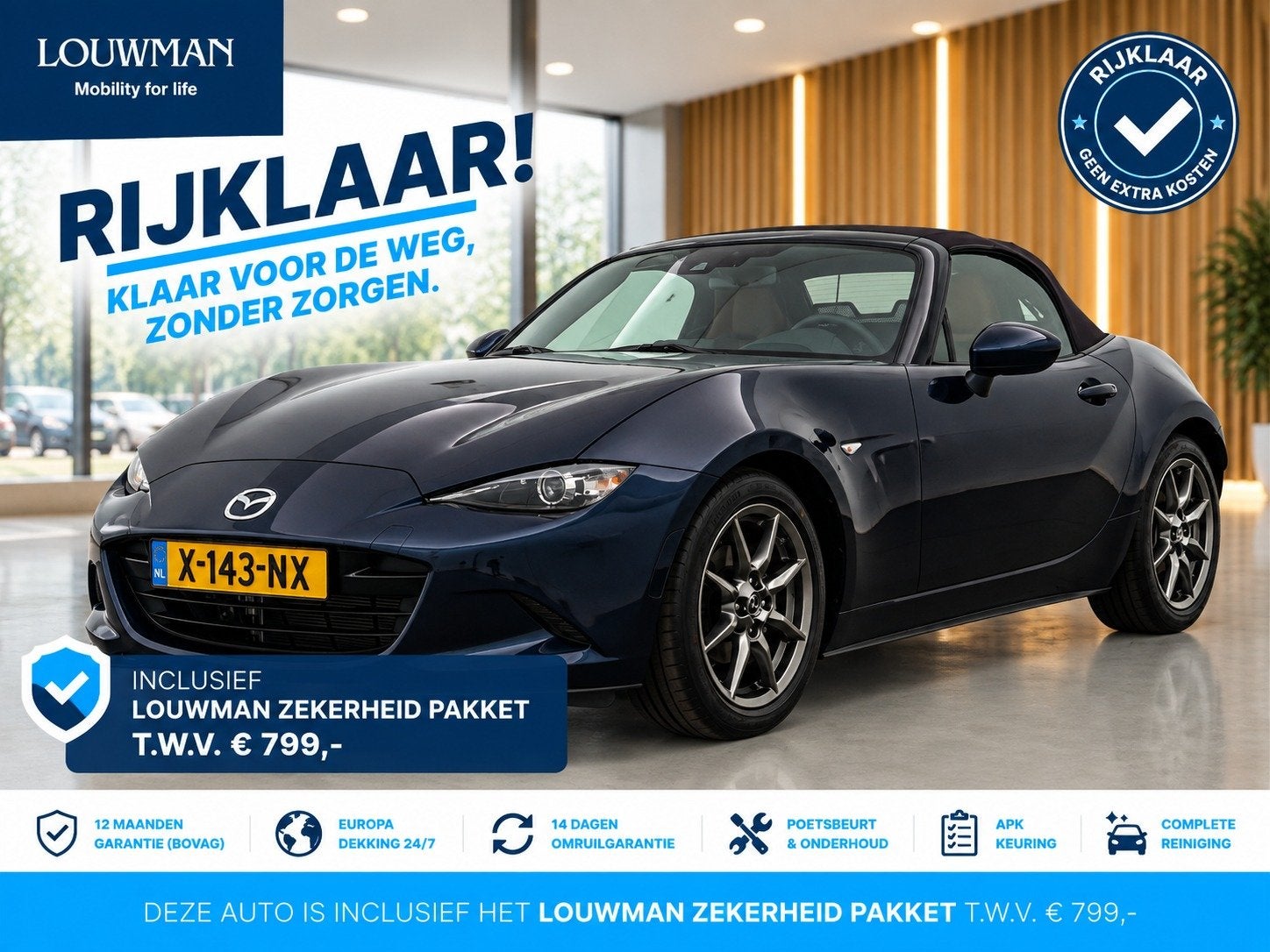 Mazda MX-5 1.5 SkyActiv-G 132 Kazari | RIJKLAAR INCLUSIEF AF
