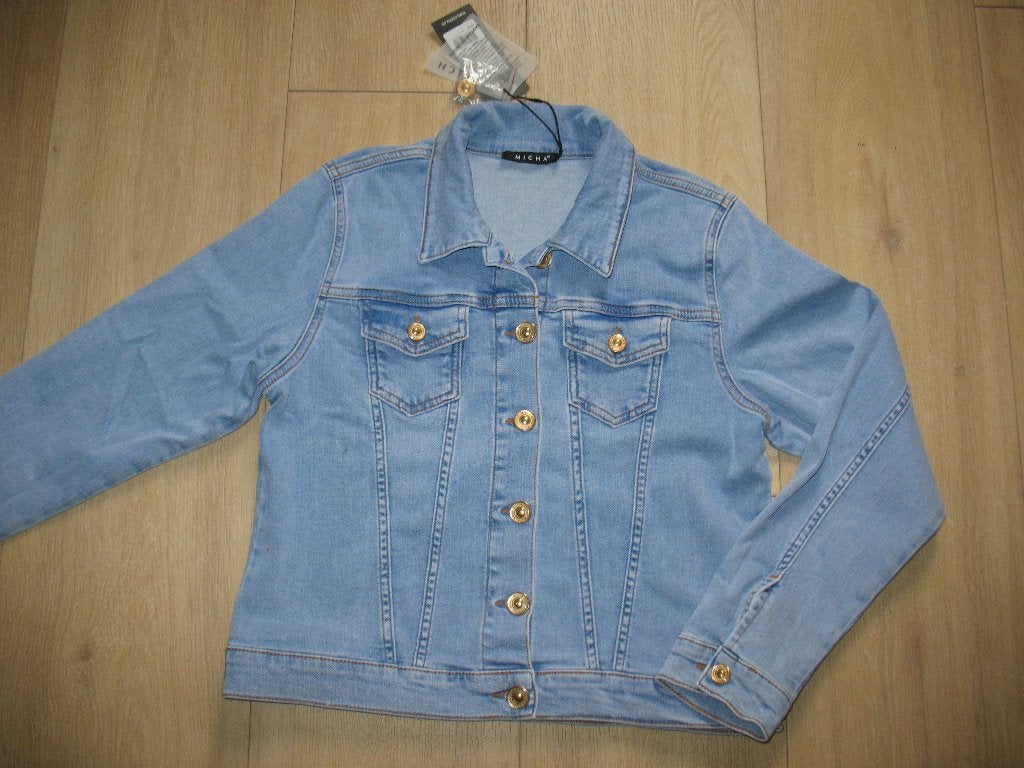 Micha Blauw Stretch Jeans Spijkerjasje mt 36 Zolderopruiming, Kleding | Dames, Jasjes, Kostuums en Pakken, Micha Jeans, Blauw