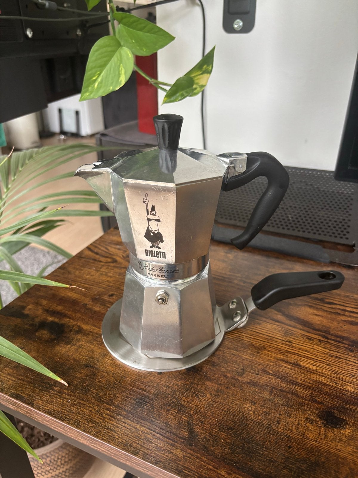 Bialetti Moka Express met inductie adapter, Zilver, Ophalen of Verzenden, Metaal, Overige merken