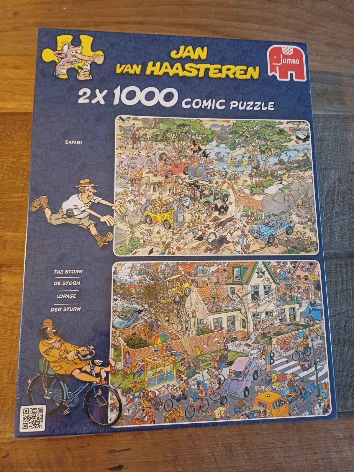 Nieuw Jan van Haasteren puzzel safari en de storm, Ophalen of Verzenden, 500 t/m 1500 stukjes, Nieuw