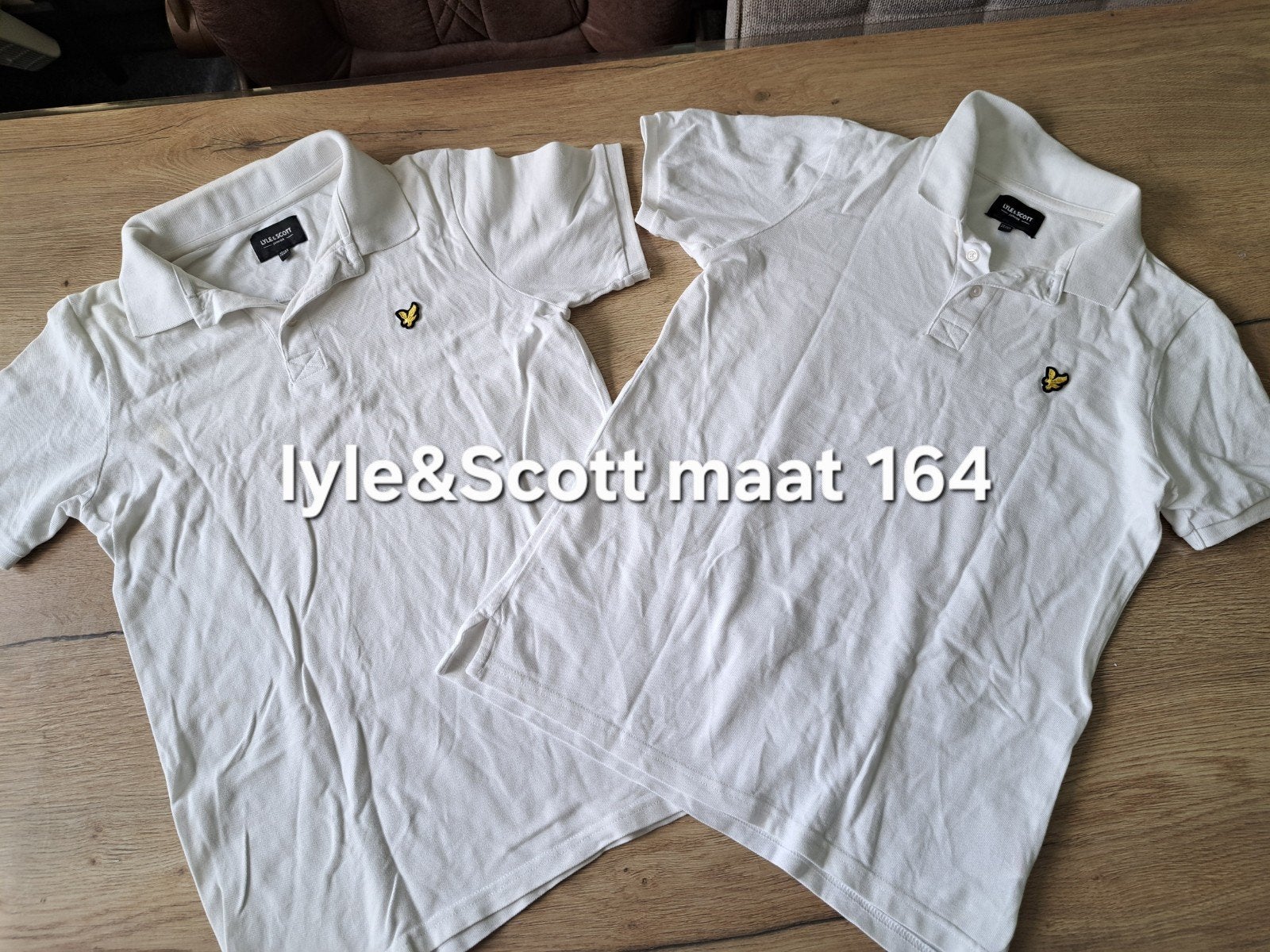 2x Lyle & Scott Polo Shirt Maat 164 - Wit, Kinderen en Baby's, Kinderkleding | Maat 164, Gebruikt, Lyle & Scott, Ophalen of Verzenden