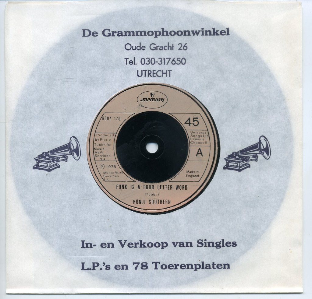 Ronji Southern ‎– Funk Is A Four Letter Word vinyl single ZG, Fotohoes, Ophalen of Verzenden, Zo goed als nieuw