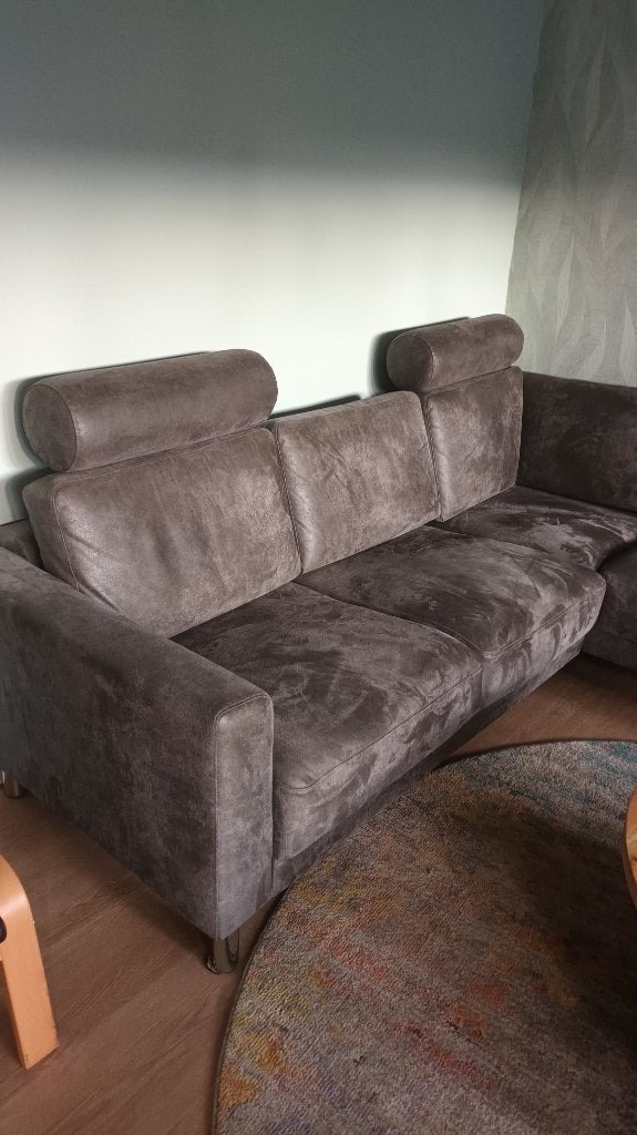 Comfortabele hoekbank met verstelbare hoofdsteunen, Ophalen, Gebruikt, Leer, Modern, Comfortabel