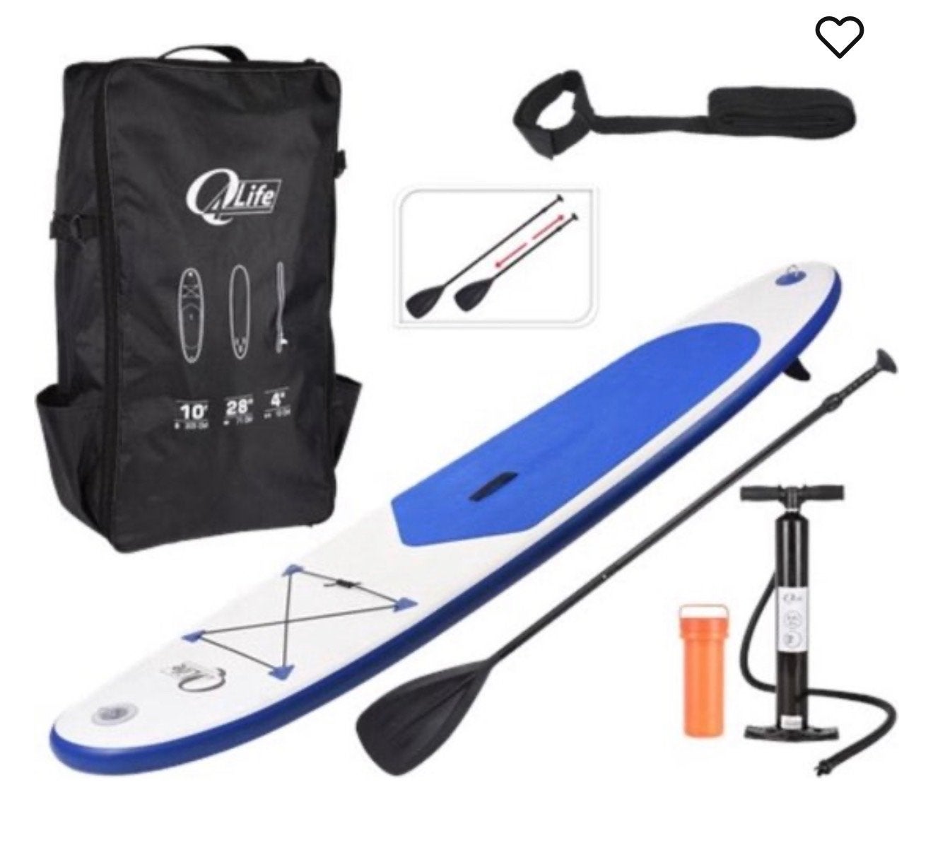 Opblaasbaar SUP Board Set  QLife 305cm met accessoires, Ophalen of Verzenden, Zo goed als nieuw, SUP-boards