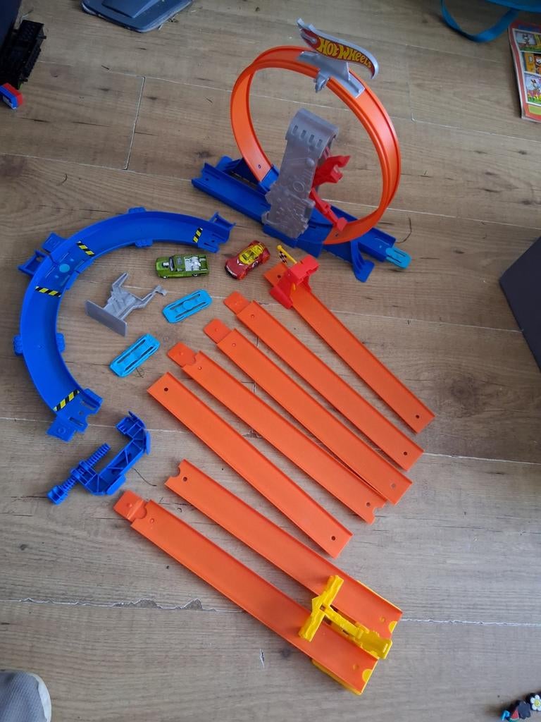 Hot Wheels racebaan met auto's, Ophalen of Verzenden, Gebruikt, Jongen of Meisje