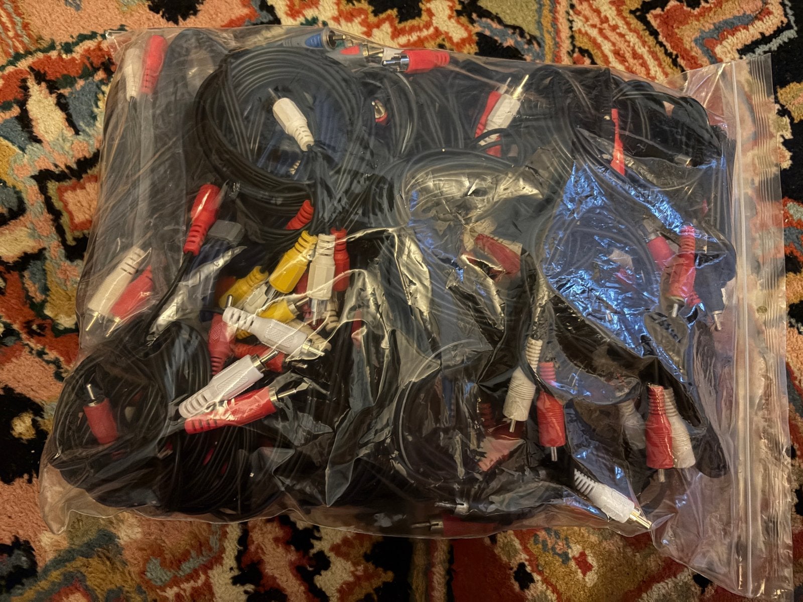 Grote partij RCA/tulp kabels - diverse lengtes, Ophalen, Gebruikt, Minder dan 2 meter, Interlink-kabel