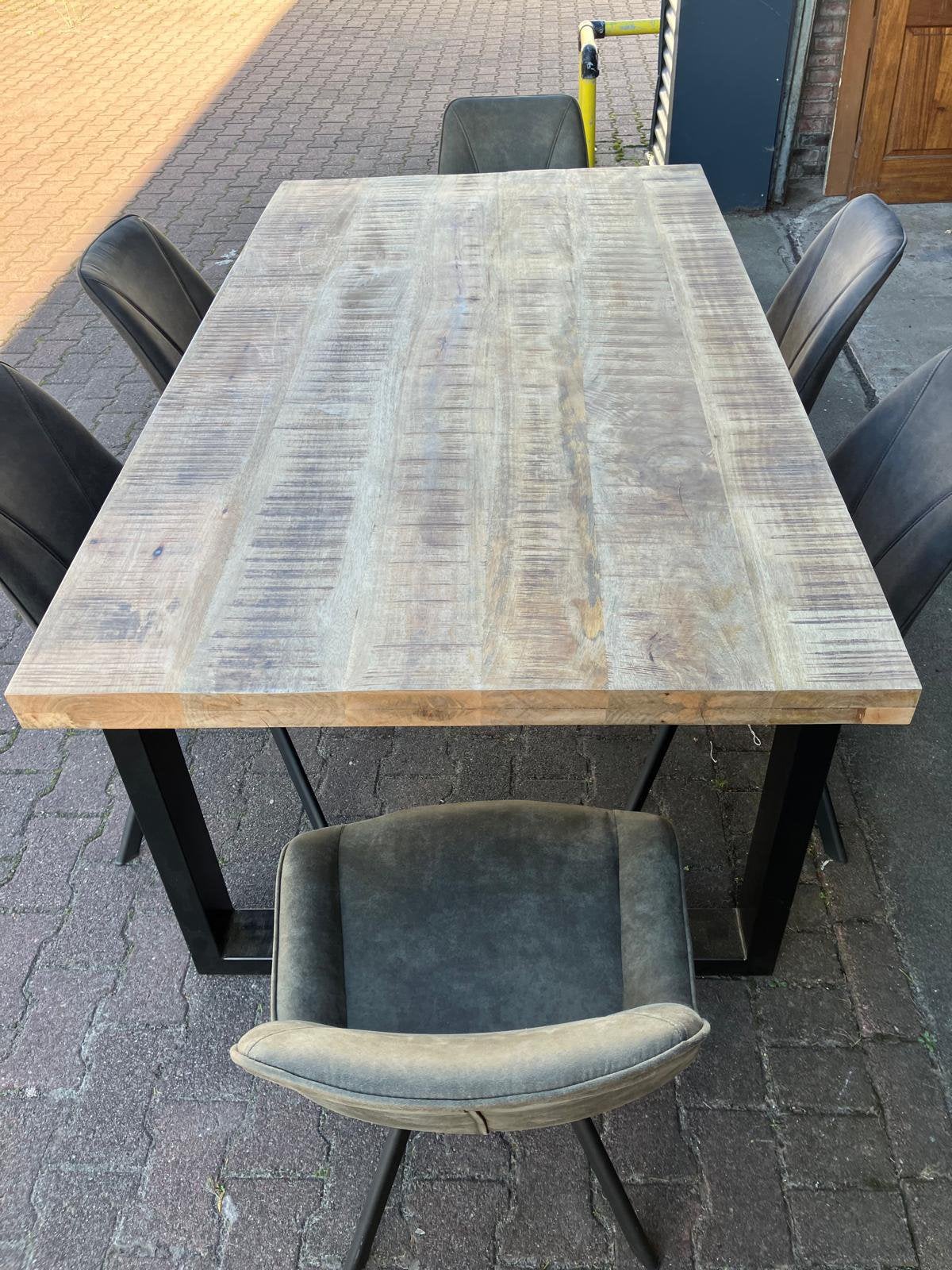 Eetkamerset 180x100cm, Ophalen, Zo goed als nieuw, 4 tot 6 stoelen