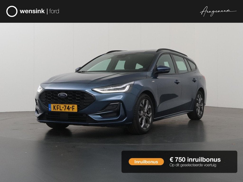 Ford Focus Wagon 1.0 EcoBoost Hybrid ST Line | Parkeercamera, Gebruikt, 1404 kg, Blauw, Automatische klimaatregeling
