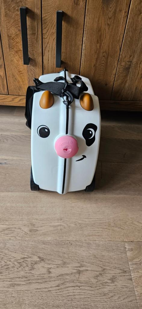 Trunki Ride-on Frieda Koe kinderkoffer, Wieltjes, 40 tot 60 cm, Wit, Minder dan 35 cm