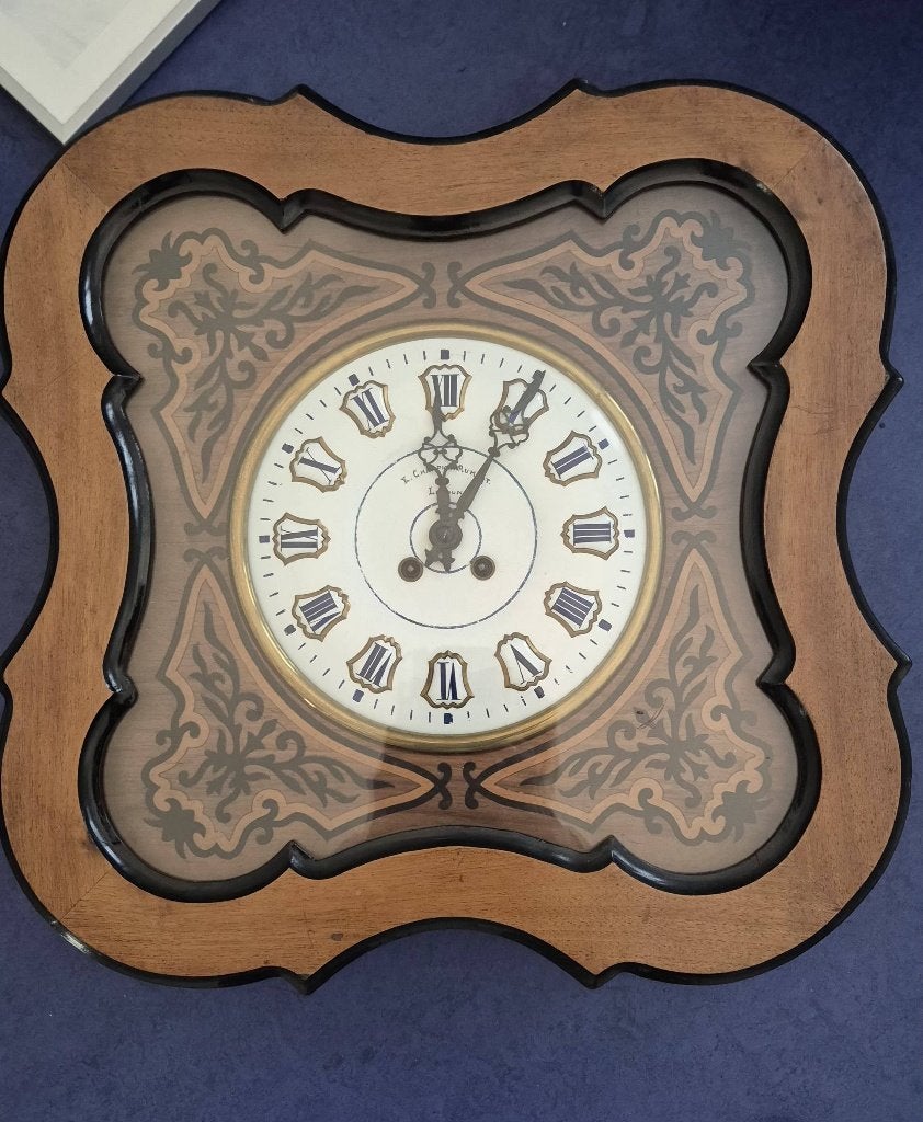 Brocante Franse inlegklok, Ophalen