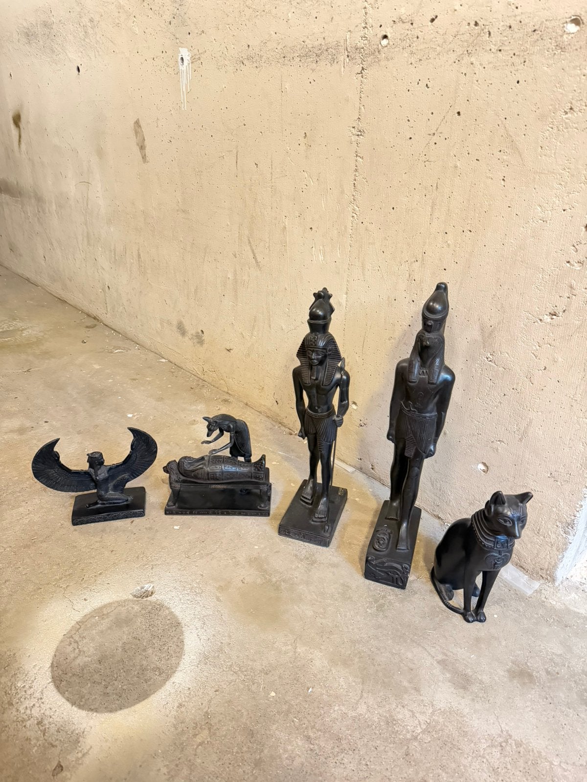 Egyptische beelden, steen, 5 soorten, Ophalen of Verzenden, Zo goed als nieuw, Religie