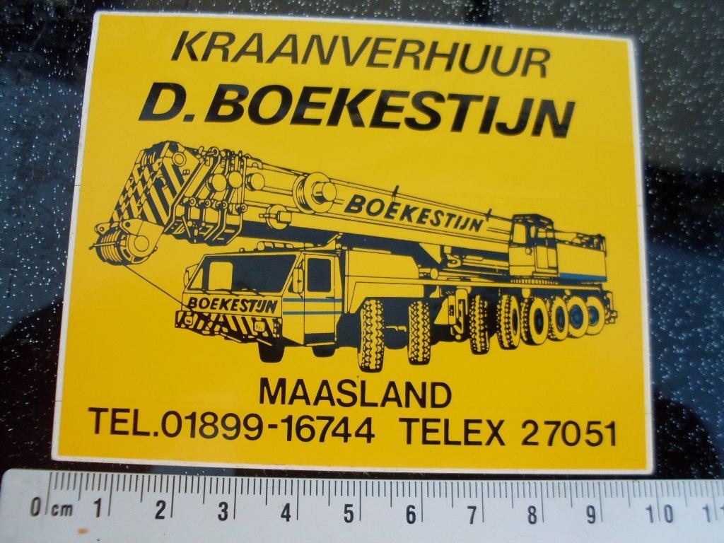 sticker D. Boekestijn maasland kraanverhuur logo, Verzenden, Zo goed als nieuw, Bedrijf of Vereniging
