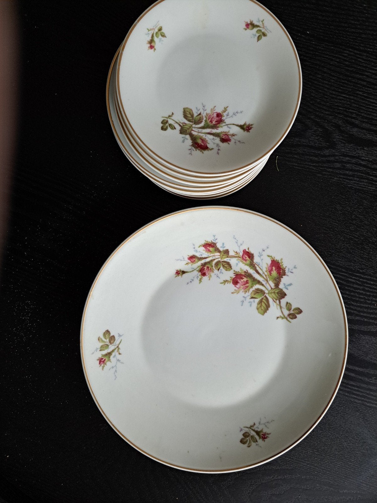 Rosenthal Maria Weiss gebaksset met rozen decor, Ophalen of Verzenden
