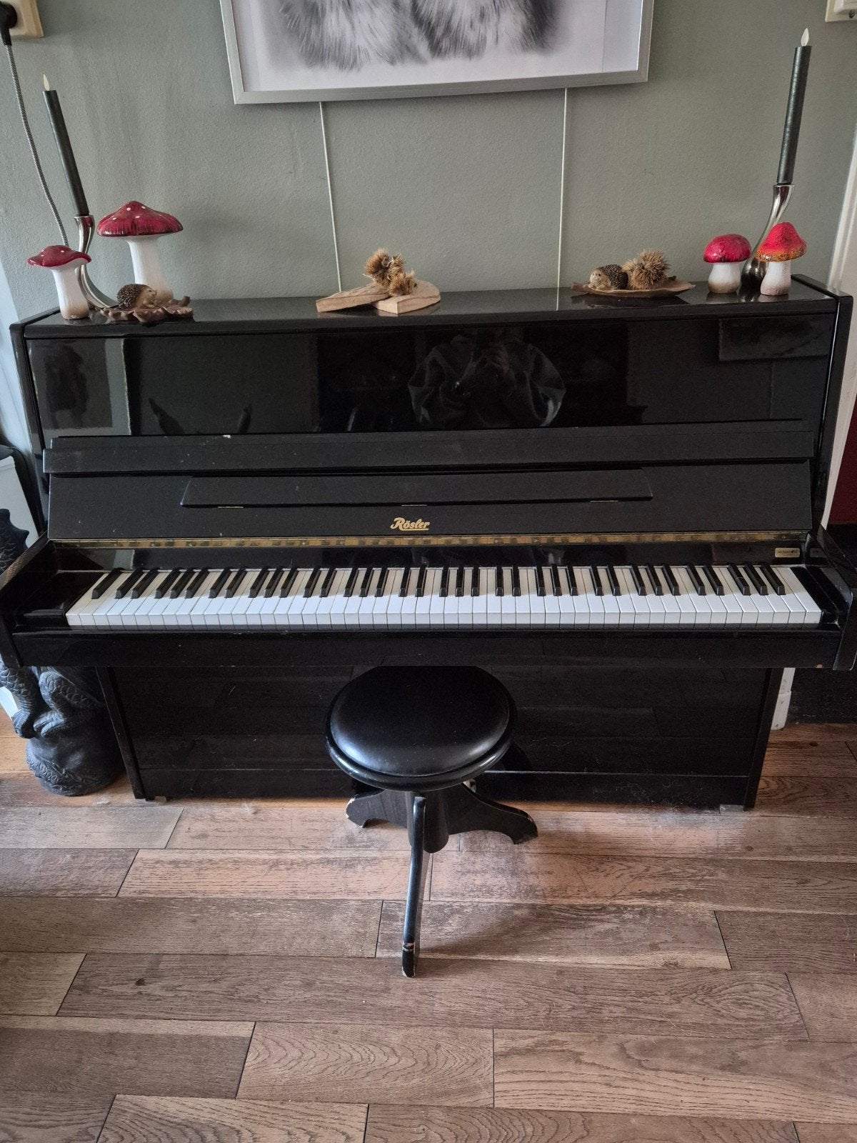 wegens plaatsgebrek Rosner Piano Zwart Hoogglans Lak met Kru, Ophalen, Gebruikt, Zwart, Piano