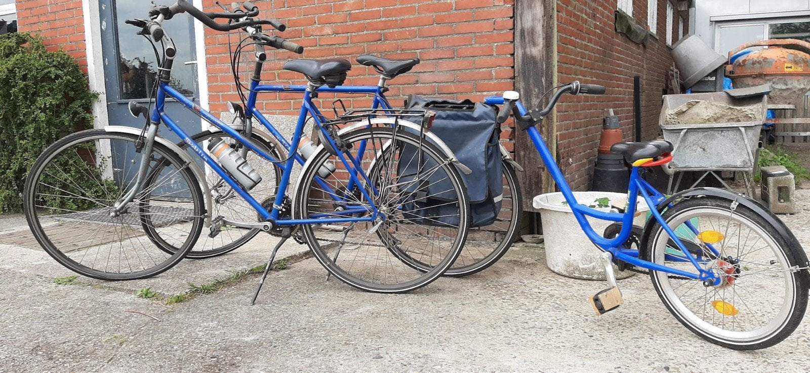 Lichtgewicht toerfietsen met kinderfiets, donkerblauw, Ophalen, Gebruikt, Overige merken