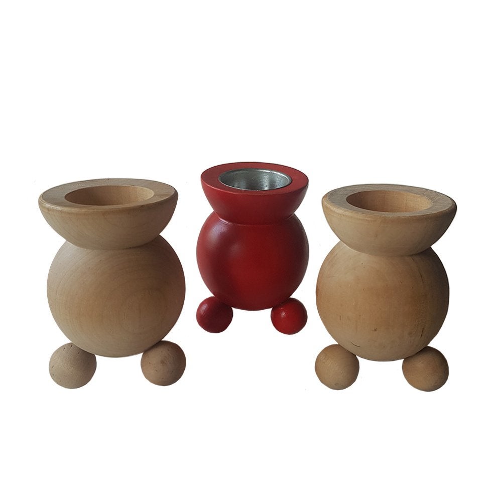 Vintage Zweedse houten kandelaars, Huis en Inrichting, Woonaccessoires | Kandelaars en Kaarsen, Gebruikt, -, -, Ophalen of Verzenden