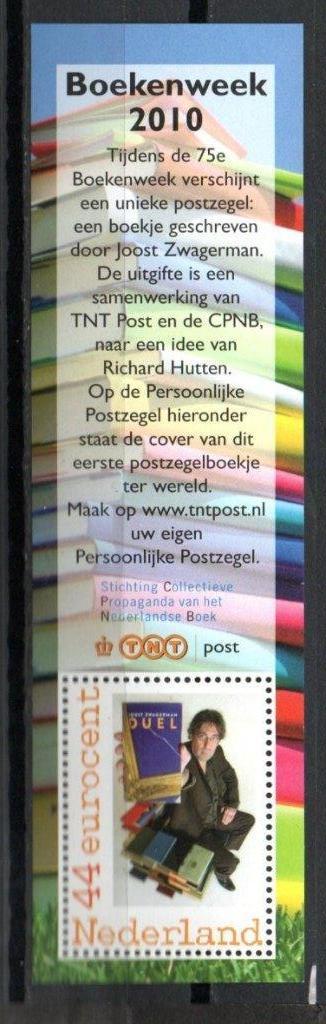 vel persoonlijke zegels postfris boekenweek 2010, Ophalen of Verzenden, Na 1940, Postfris