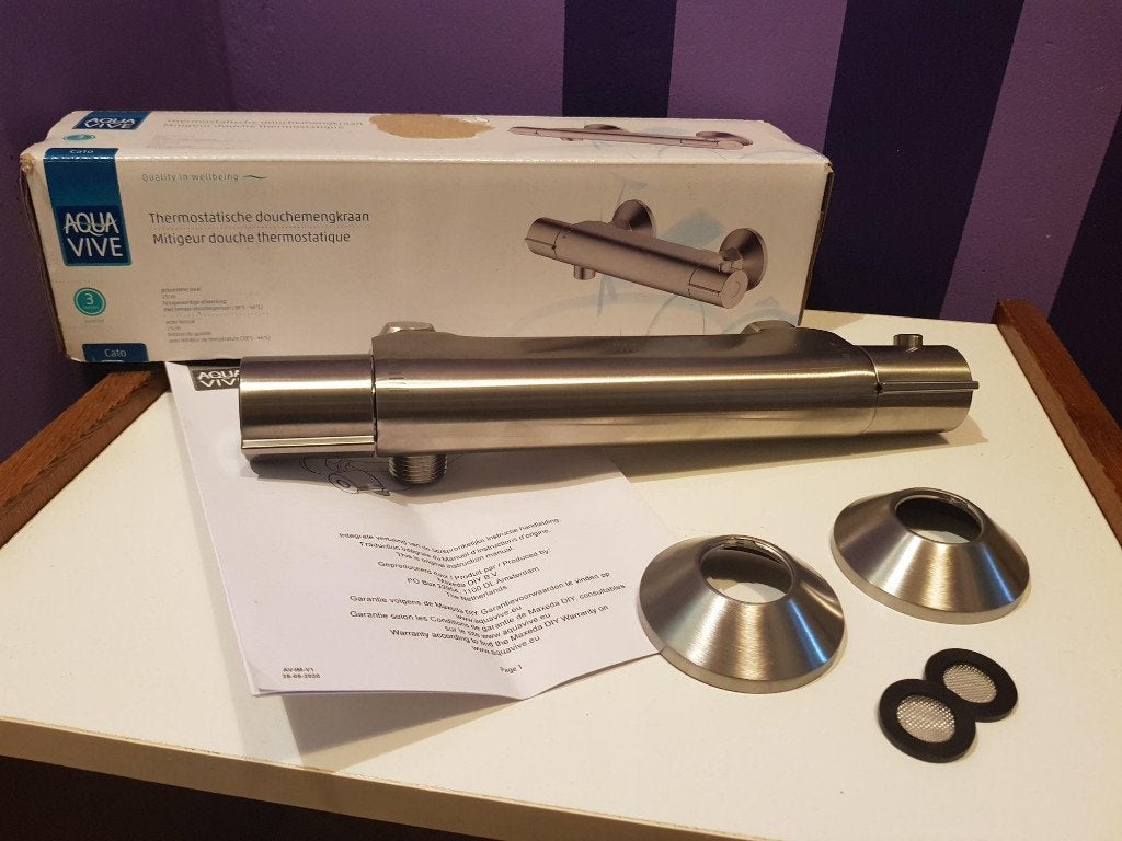 AquaVive Thermostatische Douchemengkraan douche kraan, Ophalen of Verzenden, Nieuw, Rvs, Kraan