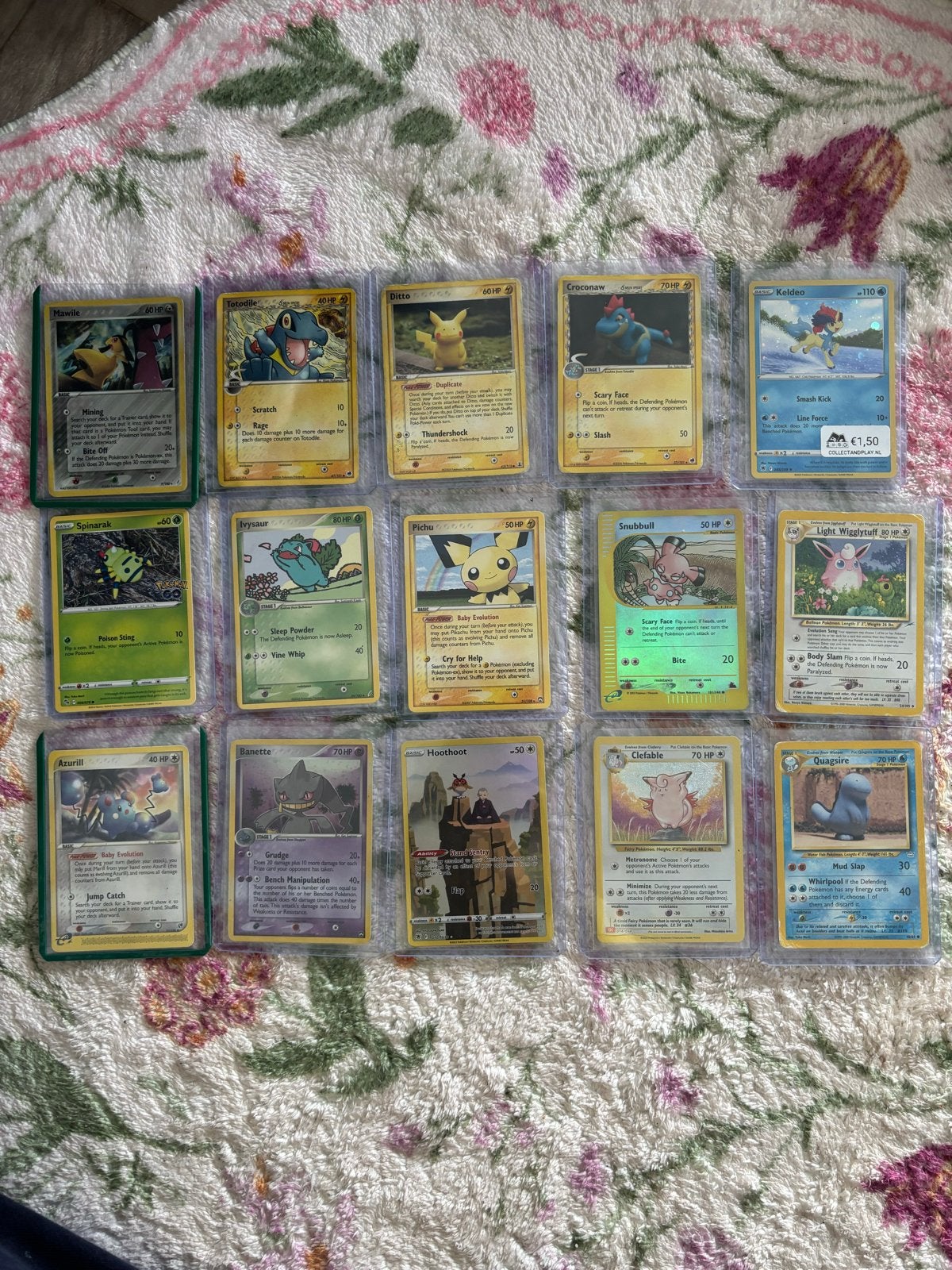 Oude Pokémon kaarten - Glimmend en normaal, Ophalen, Gebruikt, Meerdere kaarten, Foil