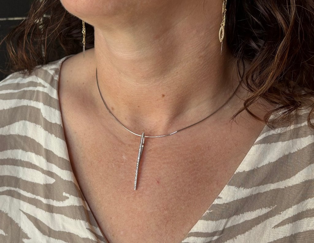 34 diamanten 18k gouden ketting hanger fraai design dames