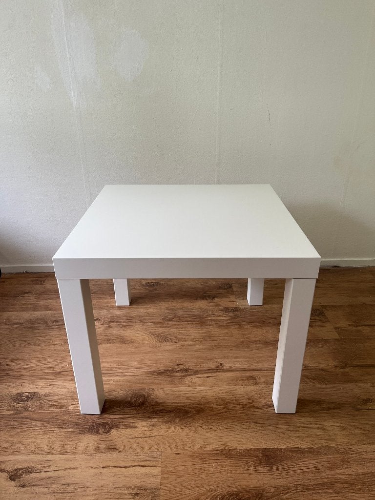 IKEA LACK Tafeltje Wit 55x55 cm, Vierkant, 55 tot 75 cm, Zo goed als nieuw, Hout