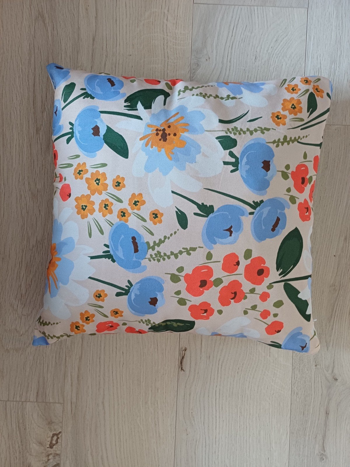 Sierkussen met vrolijke bloemenprint, Overige merken, Meerkleurig, Vierkant, Ophalen of Verzenden