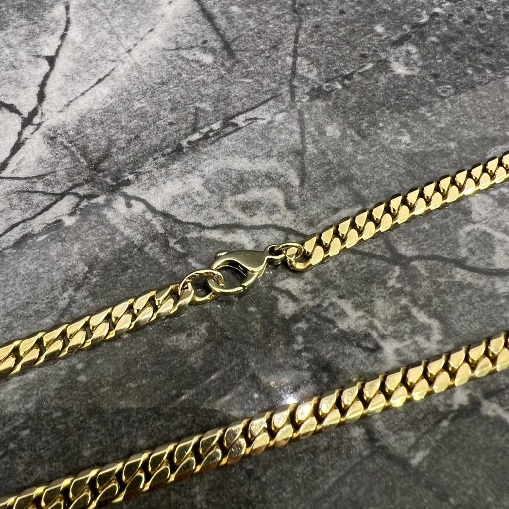 14k gouden ketting massief cuban schakel 46,5 gram, Ophalen of Verzenden, Zo goed als nieuw, Goud
