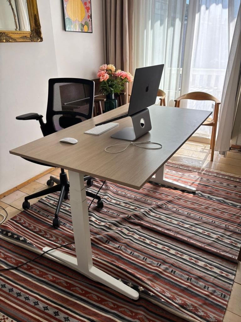 Ahrend Sit-stand Desk Height Adjustable Electric - 160x80, Ophalen, Zit-sta bureau, 160 cm, Hout