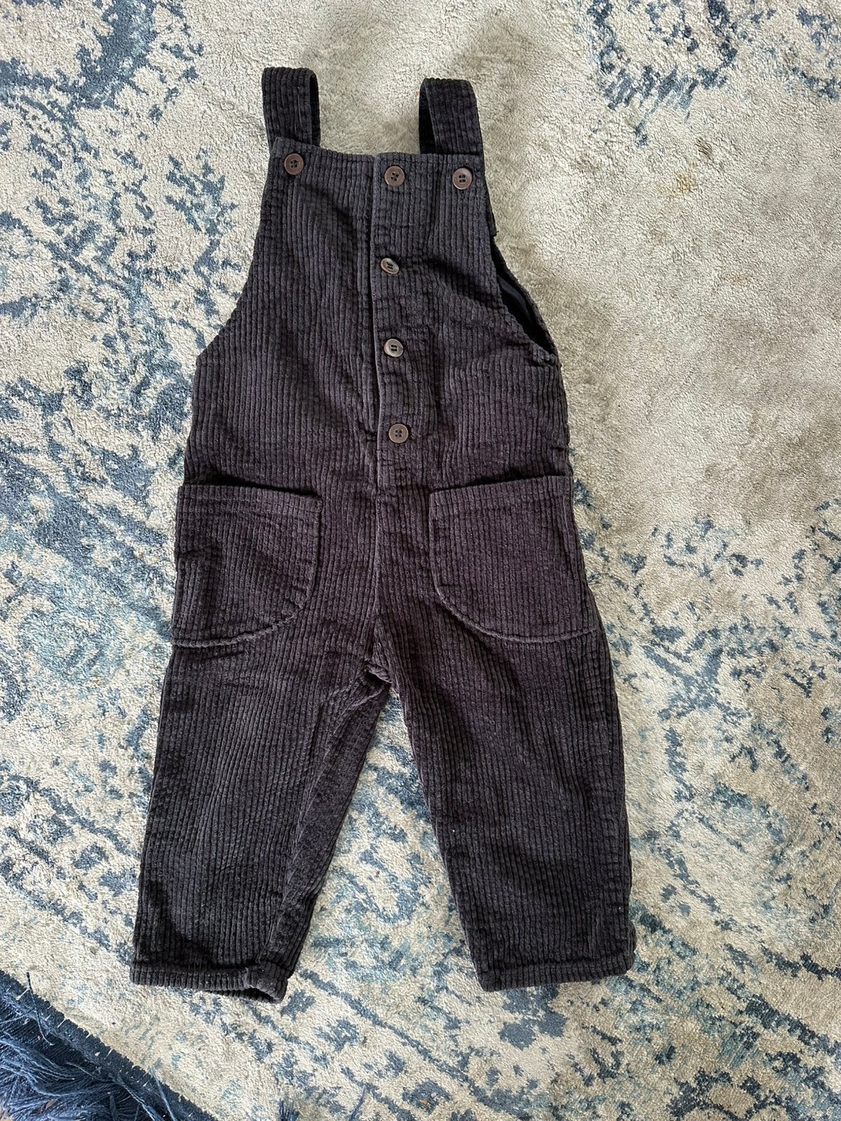 Stoere blauwe ribstof tuinbroek / salopette Zara maat 92, Kinderen en Baby's, Kinderkleding | Maat 92, Ophalen of Verzenden, Zo goed als nieuw