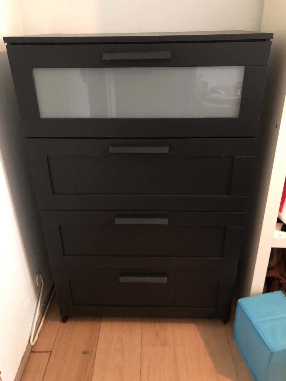 Zwarte ladekast met 4 laden - Gebruikt, Ophalen, Gebruikt, 50 tot 100 cm, 3 of 4 laden