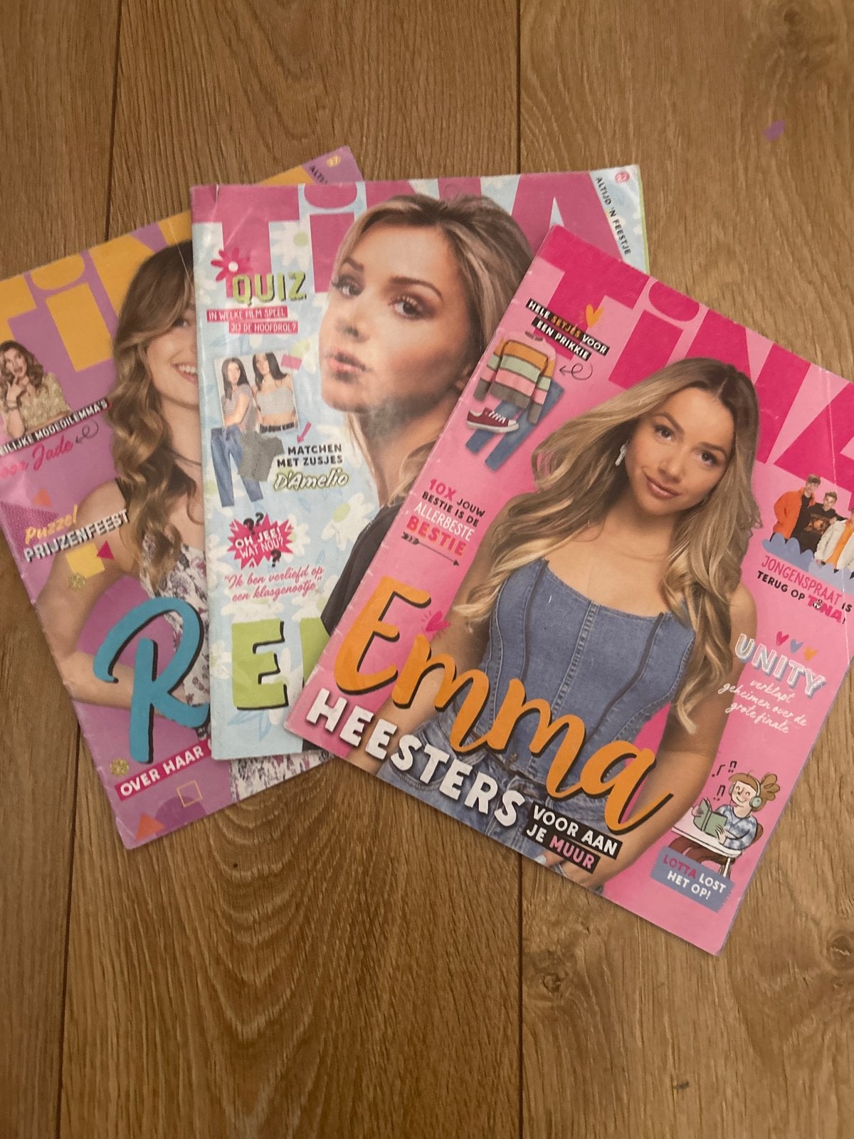 3 Tina tijdschriften: 2x Emma Heesters, 1x Roxy Dekker, Ophalen, Gelezen, Damesbladen