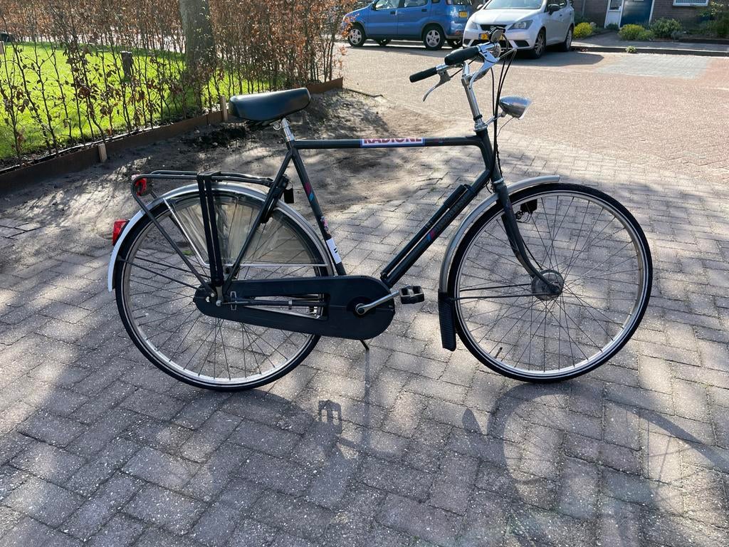 Romein heren stationsfiets - Degelijk en betrouwbaar, Fietsen en Brommers, Terugtraprem, Gebruikt, 57 tot 61 cm, Ophalen