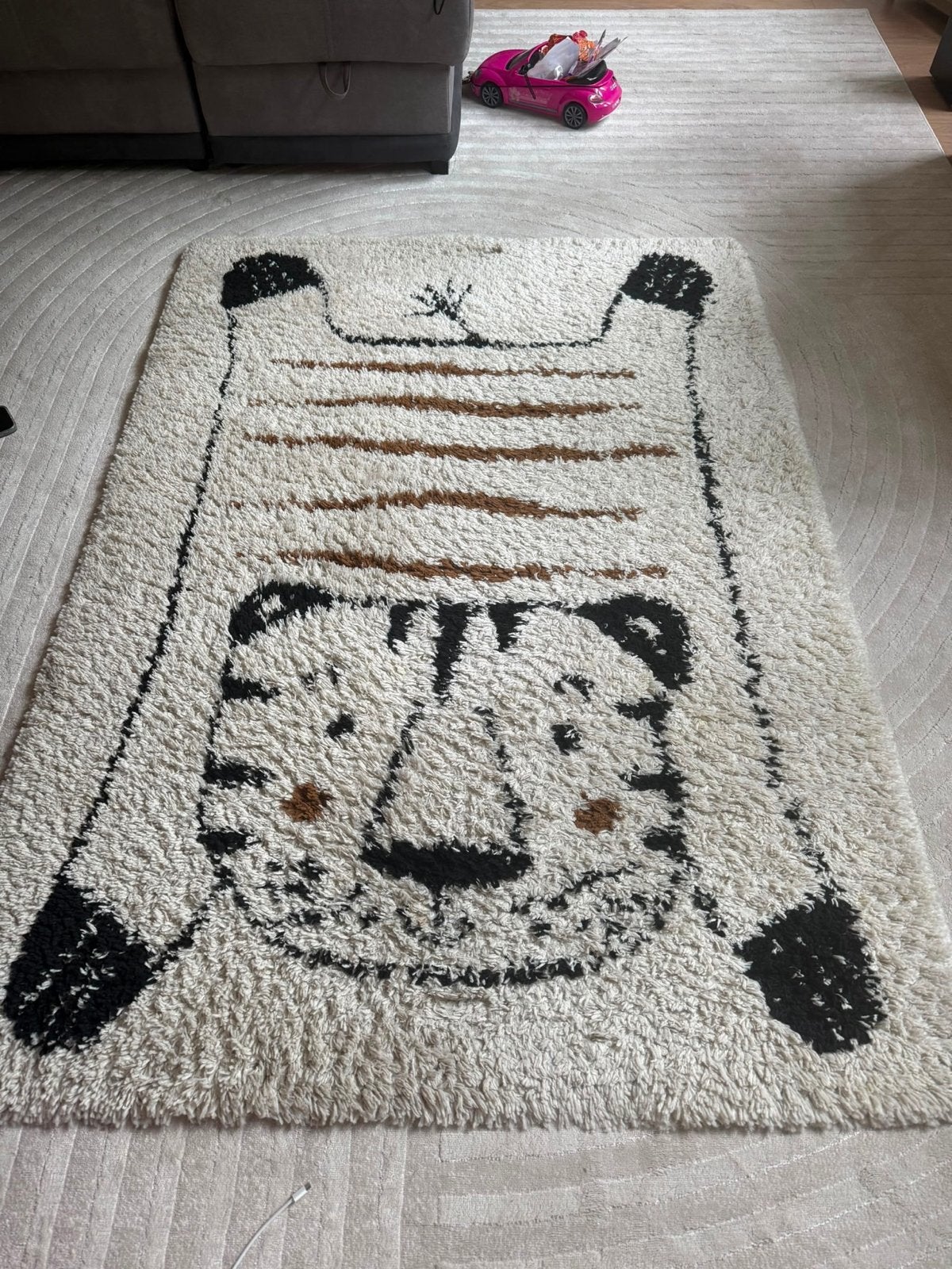 Leuk Tijger Kleed - 120x170 cm, Gebruikt, 100 tot 150 cm, Wit, Rechthoekig
