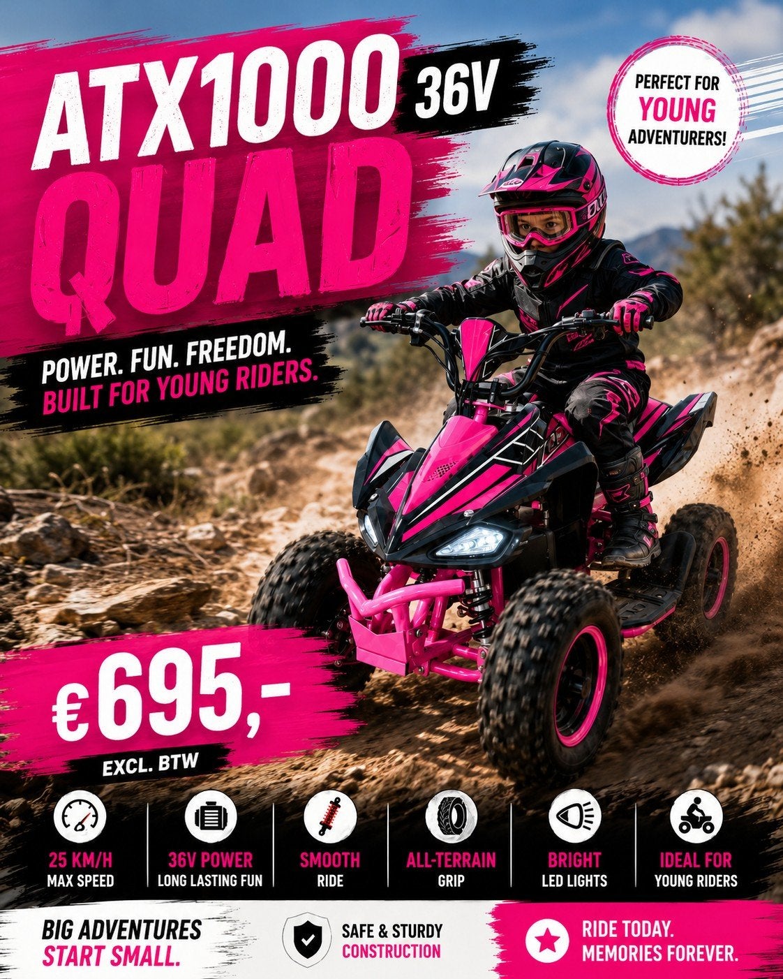 ATX1000 36V Quad - Elektrische Kinderquad, Ophalen of Verzenden