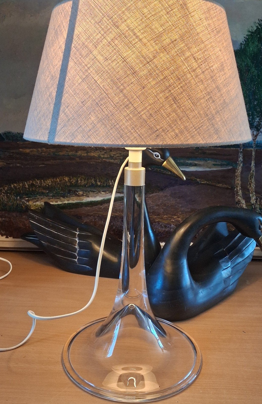 Tafellamp. HOLMEGAARD》Royal Kopenhagen. 58 cm. *Zie tekst., Scandinavisch, Overige merken, Met kap, Overige kleuren