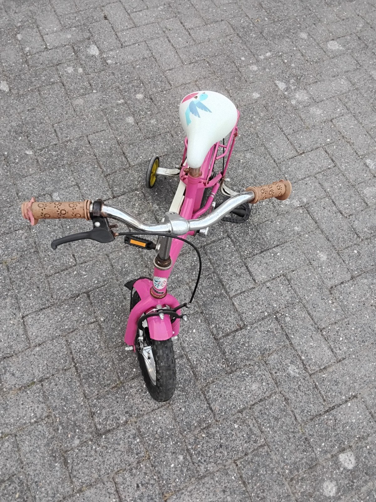 mooi kinder fietsje de oppas zit er op, Ophalen