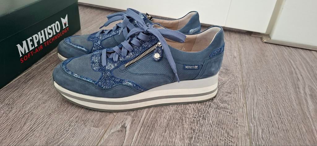 Mephisto blauwe sneakers - 6x gedragen, Mephisto, Blauw, Ophalen of Verzenden, Sneakers of Gympen