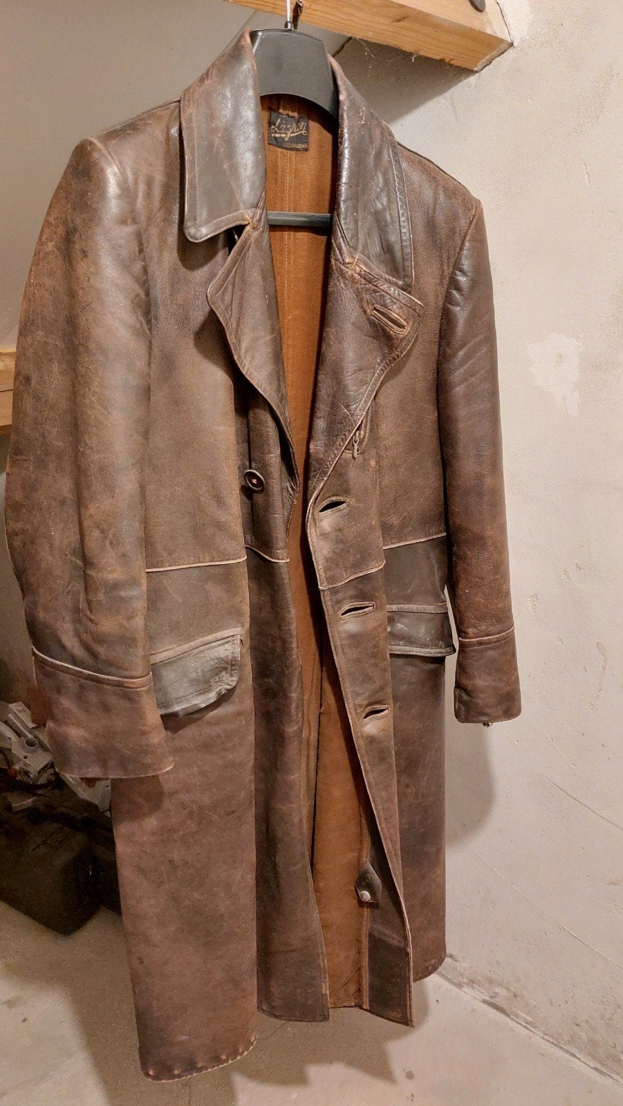 Solexjas, kleine maat, vintage leren jas, Ophalen, Bruin, Solex, Gedragen