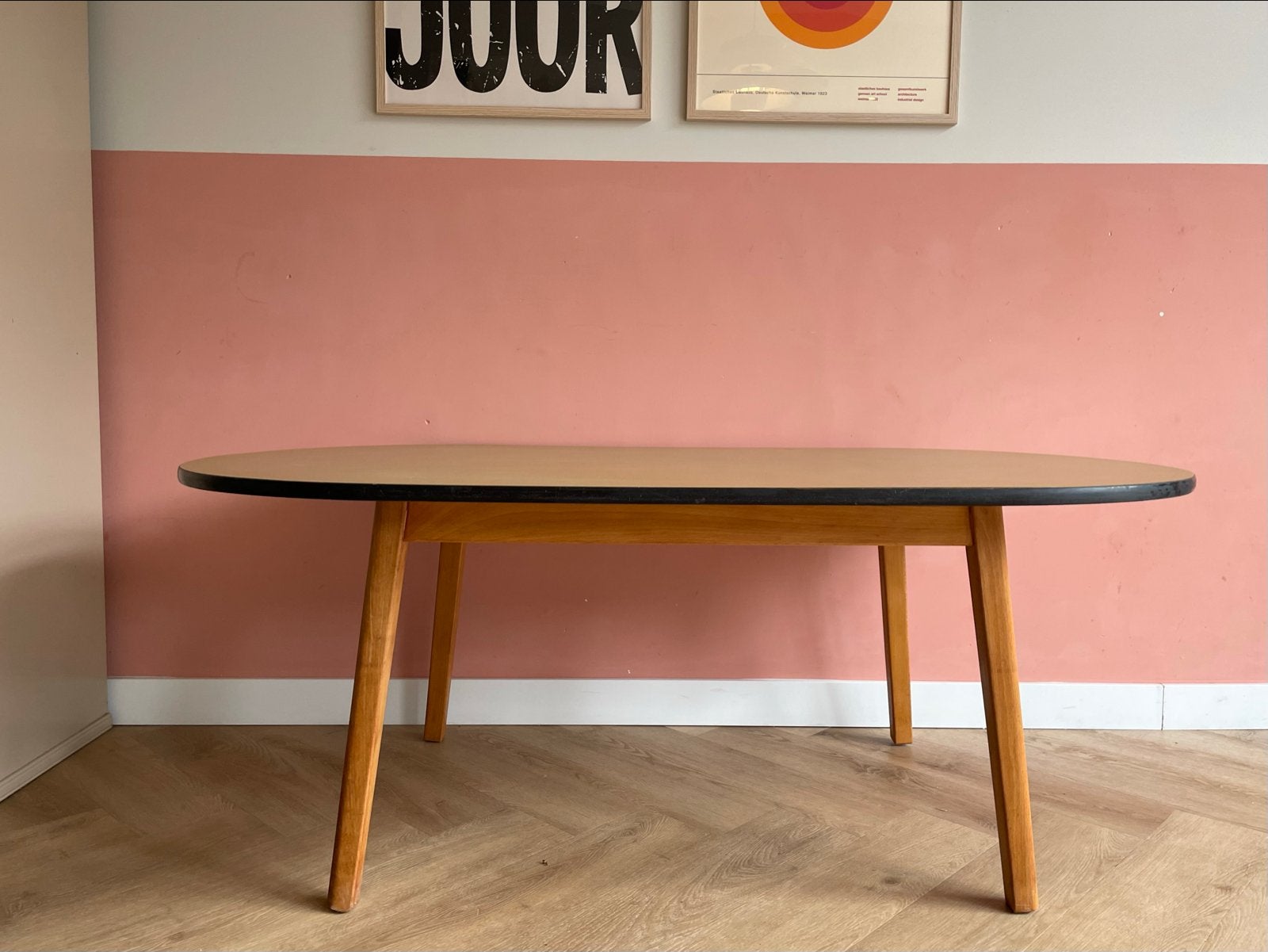 Vintage Formica Tafel - Ovale Eettafel/Salontafel, Ophalen