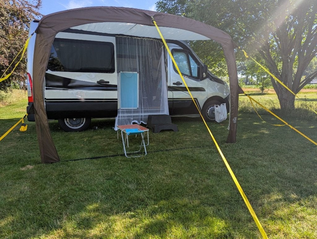 Opblaasbare Air luifel voor camper of caravan 300 cm, Ophalen, Zo goed als nieuw
