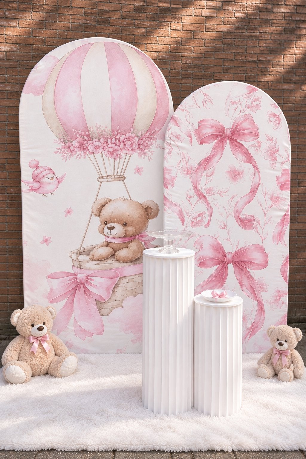 Roze Teddybeer Achtergrond Decoratie Set te huur, Hobby en Vrije tijd, Ophalen of Verzenden, Zo goed als nieuw, Overige typen