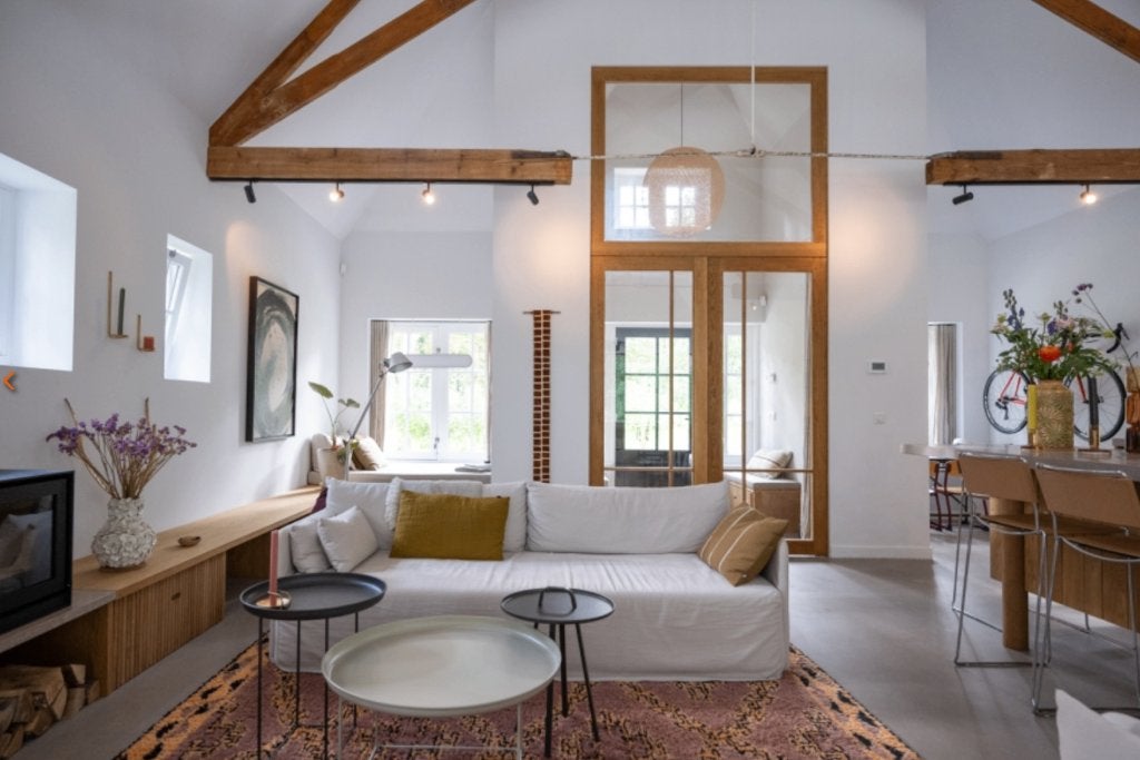 Designklassieker: Audo Copenhagen Offset 3-zits bank - ZGAN, Ophalen, Japandi Scandinavisch design minimalistisch linnen beige zand