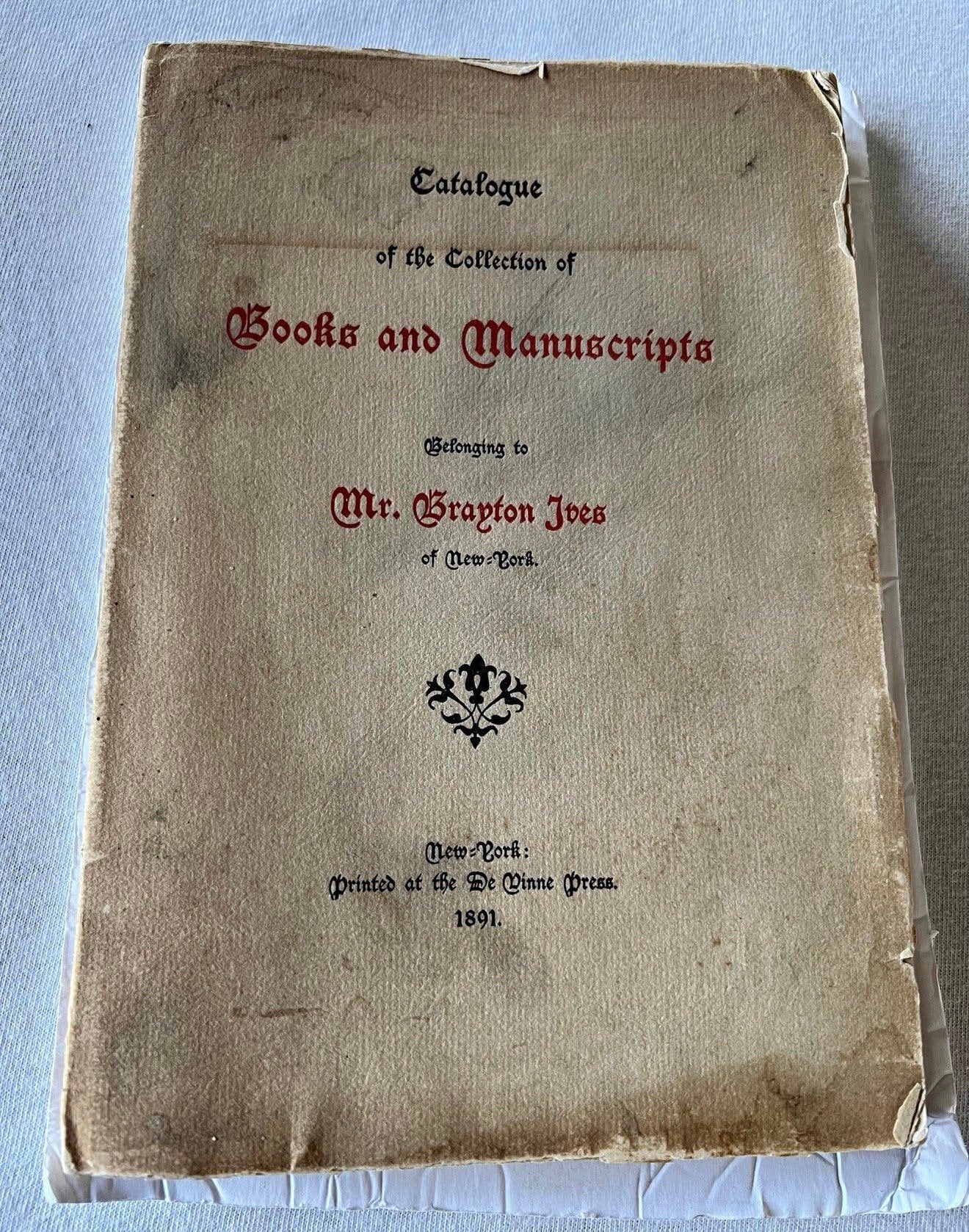 130 jaar oud CATALOGUE BOOKS Mr. Branton Joes new york 1891, Ophalen of Verzenden